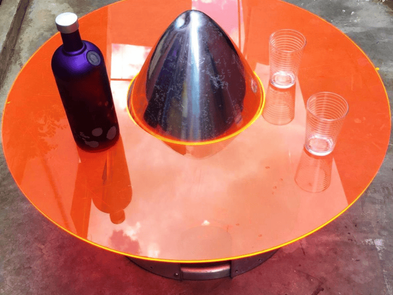Mesa Spinner com Acrílico Decorativa Vintage