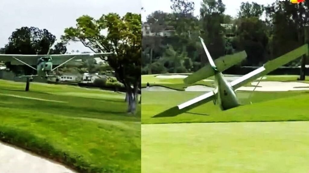 Aviao-faz-pouso-de-emergencia-em-Campo-de-Golfe-em-Los-Angeles
