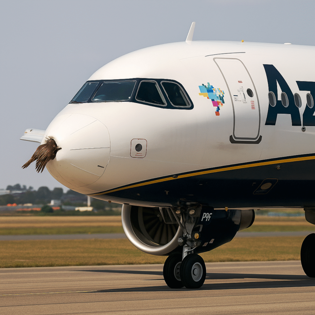 Aviao-da-AZUL-voo-2688-colide-com-passaro-na-decolagem-e-retorna-para-POA