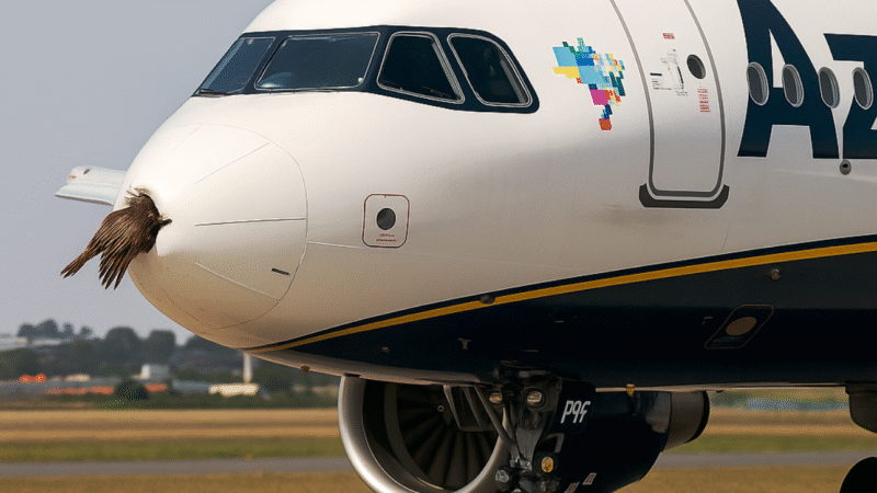 Aviao-da-AZUL-voo-2688-colide-com-passaro-na-decolagem-e-retorna-para-POA