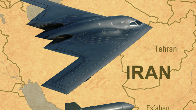 B-2 Spirit lançando Bombas G-57 sobre o Irã