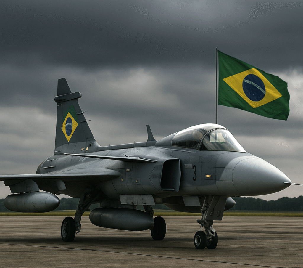 Caça Gripen F-39E FAB sendo desmontada