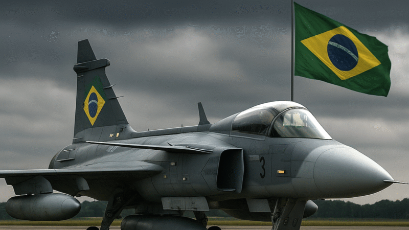 Caça Gripen F-39E FAB sendo desmontada