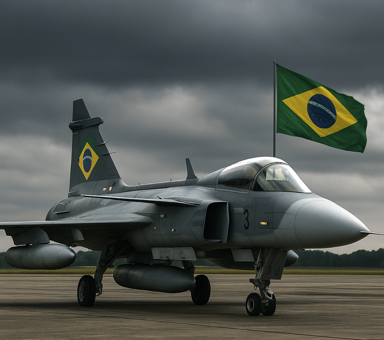 Caça Gripen F-39E FAB sendo desmontada