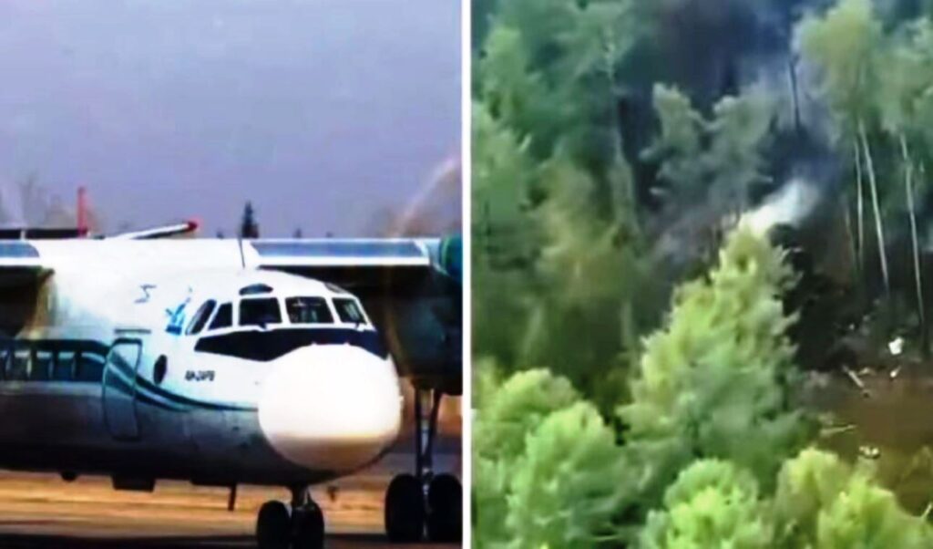 Avião Tupolev 24 da Angará Airline acidentado.