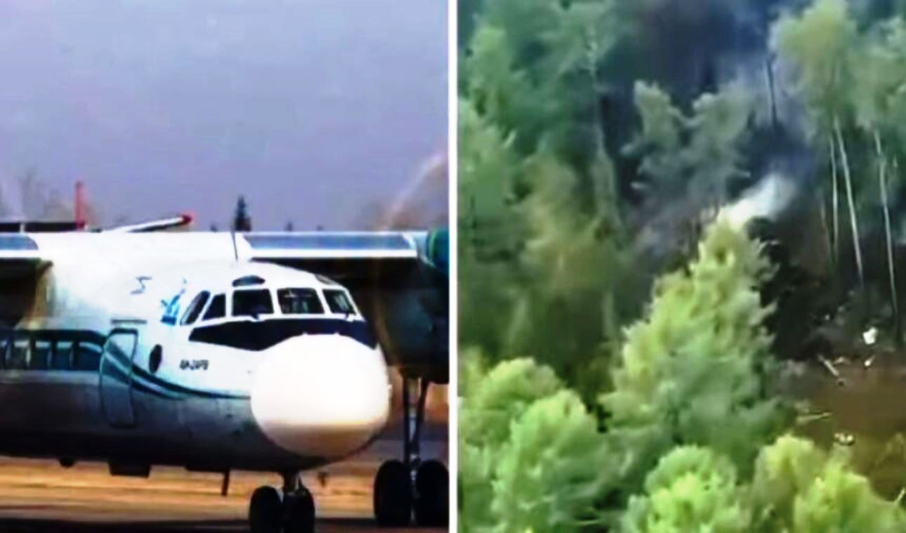 Avião Tupolev 24 da Angará Airline acidentado.