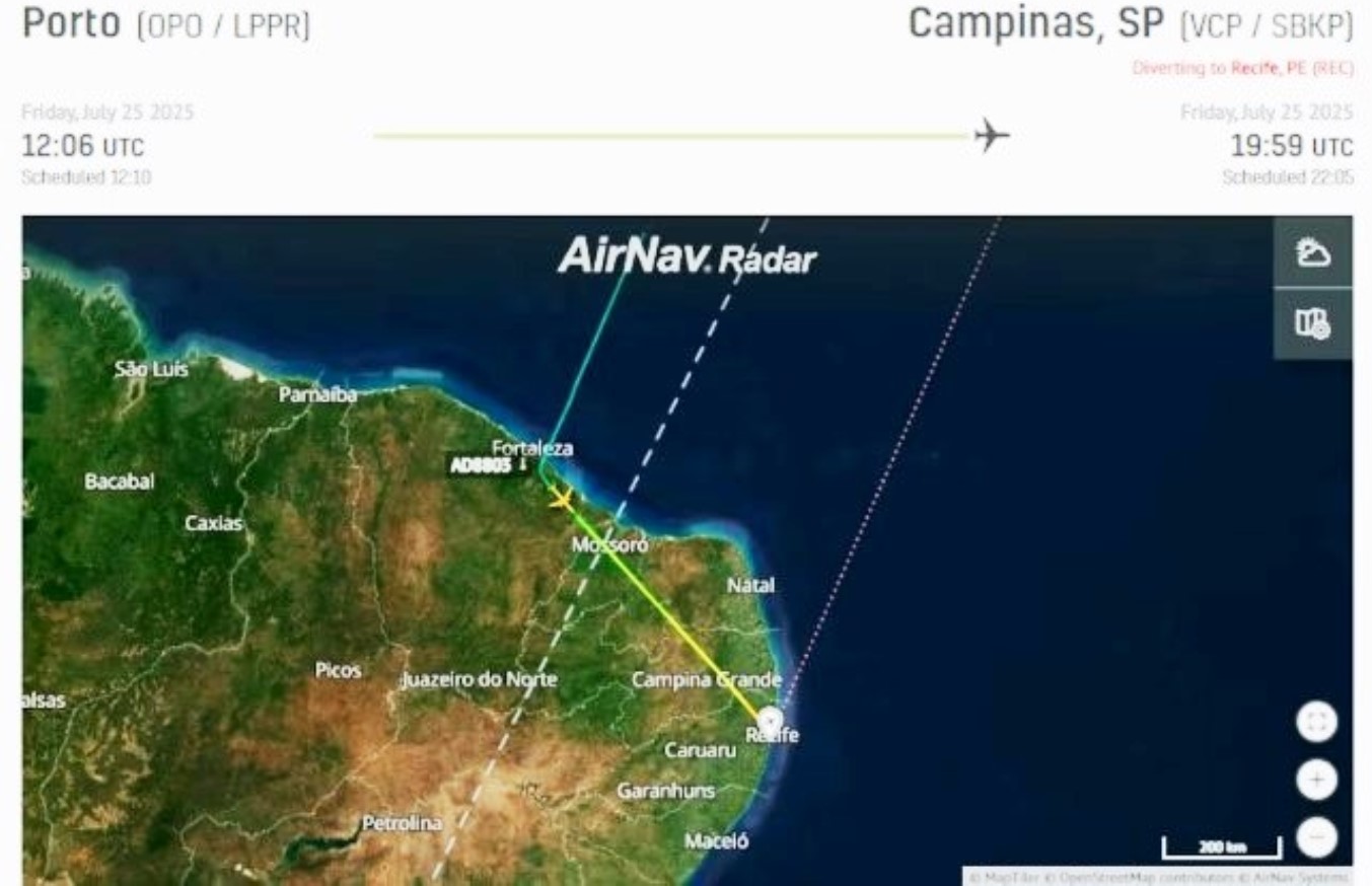Desvio do AZUL A-330-900 em que um dos Pilotos passou mal