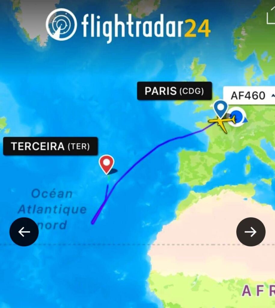 Airbus A-350-900 da Air France Declara Mayday e pousa em Base Militar no Oceano Atlantico
