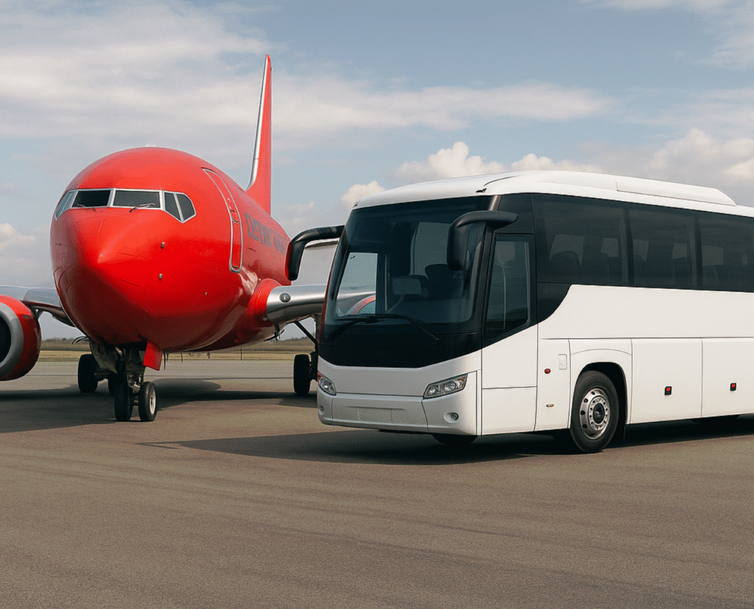 Avião e Ônibus duas realidades distintas