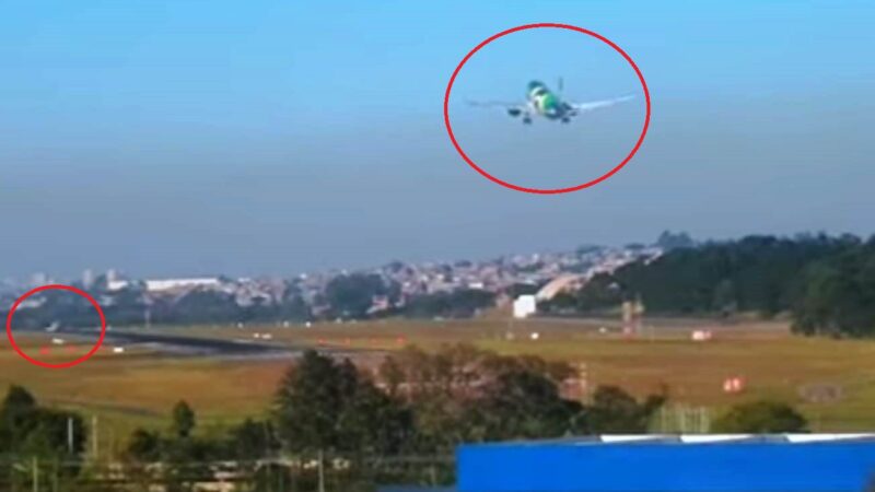 Azul arremete em GRU com jato executivo na pista_Imagens SBGR LIVE