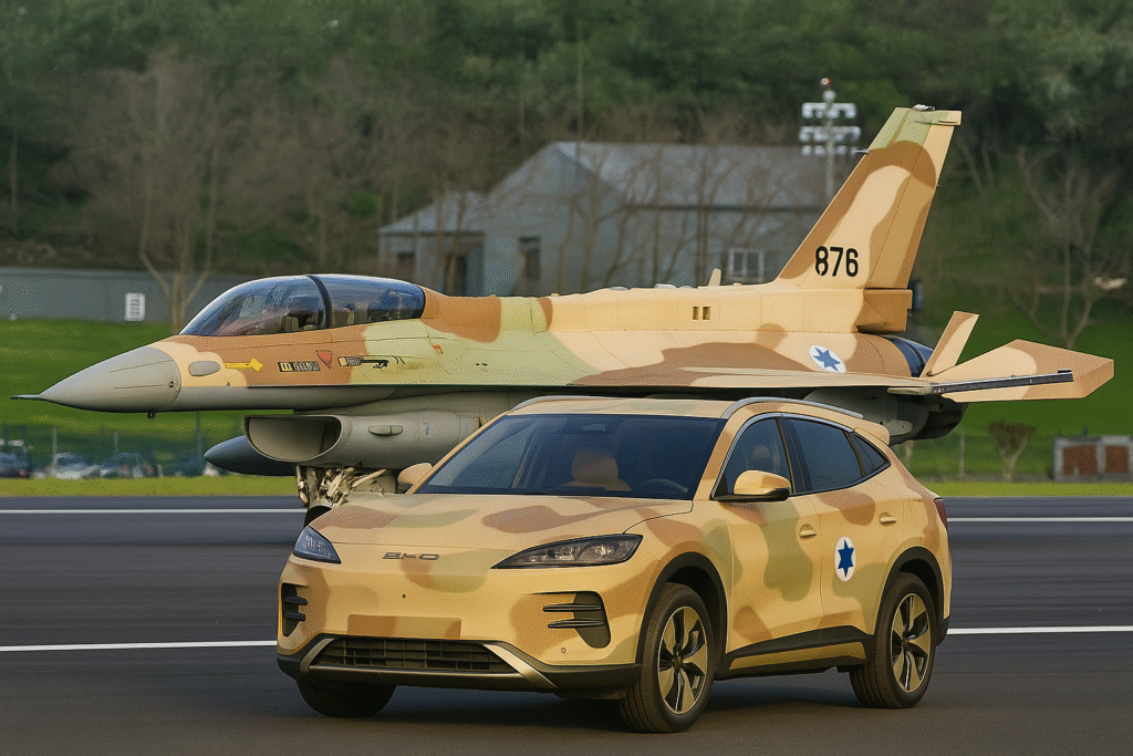 Carros Chineses proibidos de entrar em Bases Militares de Israel_Foto Montagem