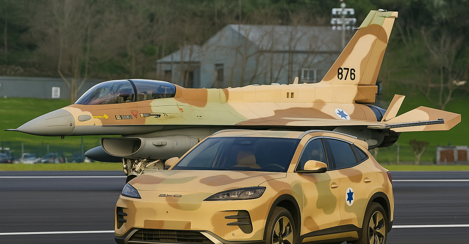 Carros Chineses proibidos de entrar em Bases Militares de Israel_Foto Montagem