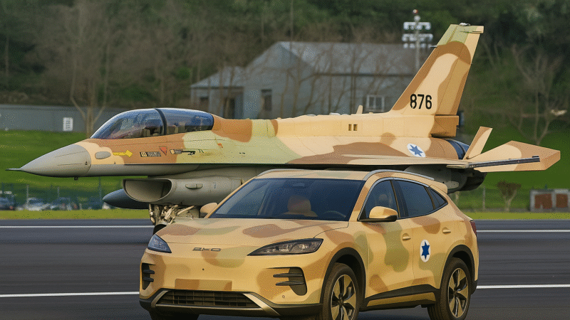 Carros Chineses proibidos de entrar em Bases Militares de Israel_Foto Montagem