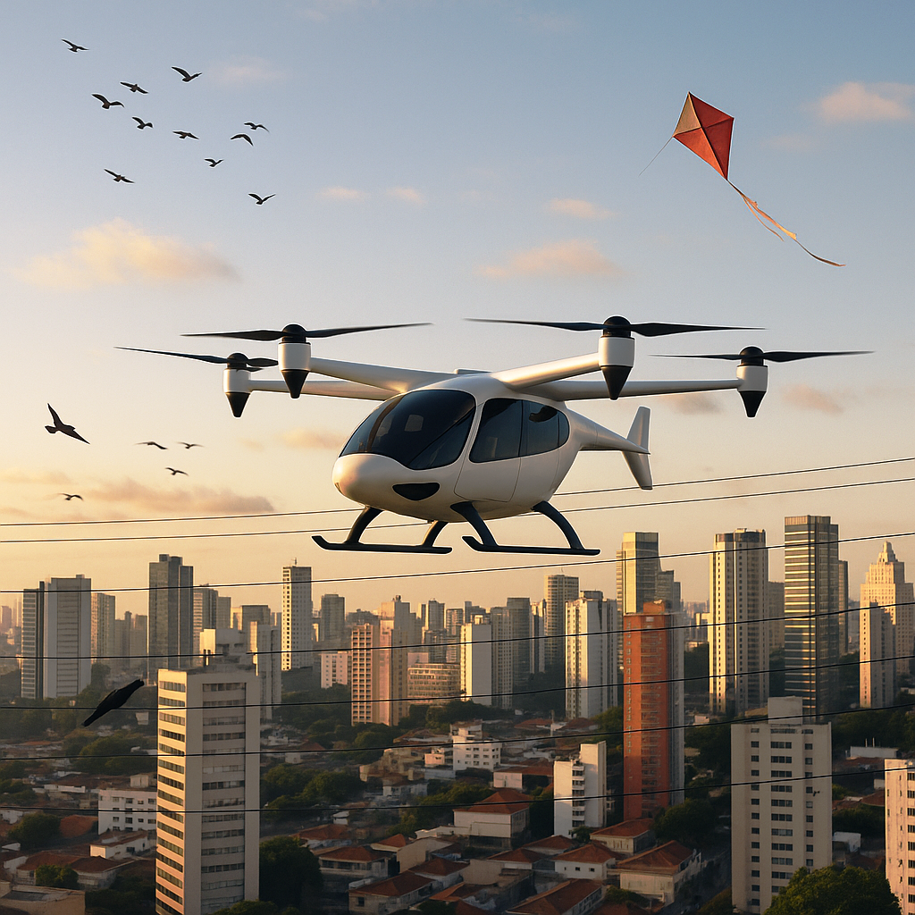 A segurança dos eVTOL em centros urbanos e em bairros_Imagem Ilustrativa