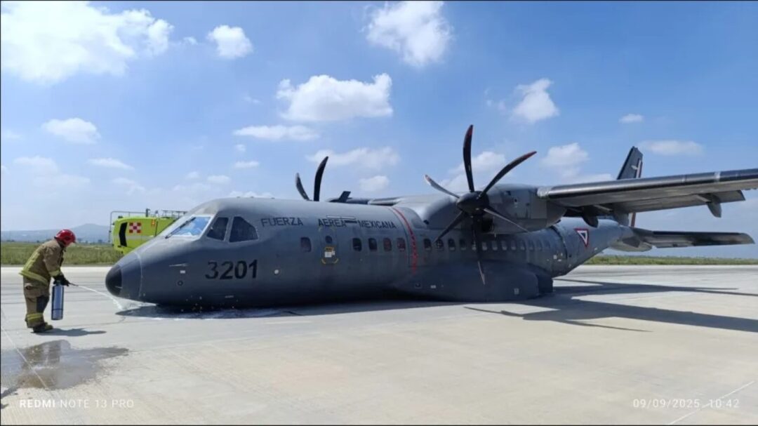 Acidente-com-Airbus-C-295M-da-Forca-Aerea-Mexicana-em-Santa-Lucia_Foto-redes-sociais