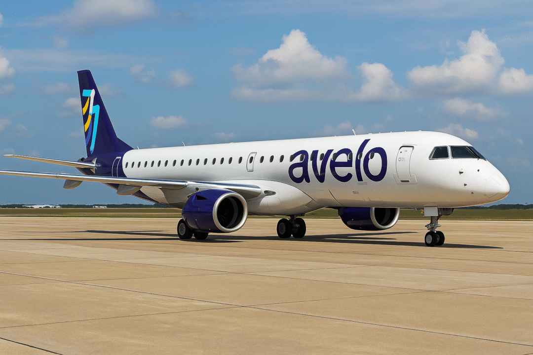 Avião Embraer-E195-E2 comprado pela empresa dos EUA AVELO_Imagem ilustrativa