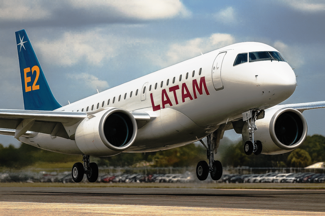 LATAM encomenda 24 aviões EMBRAER E-195 E2_Imagem Ilustrativa