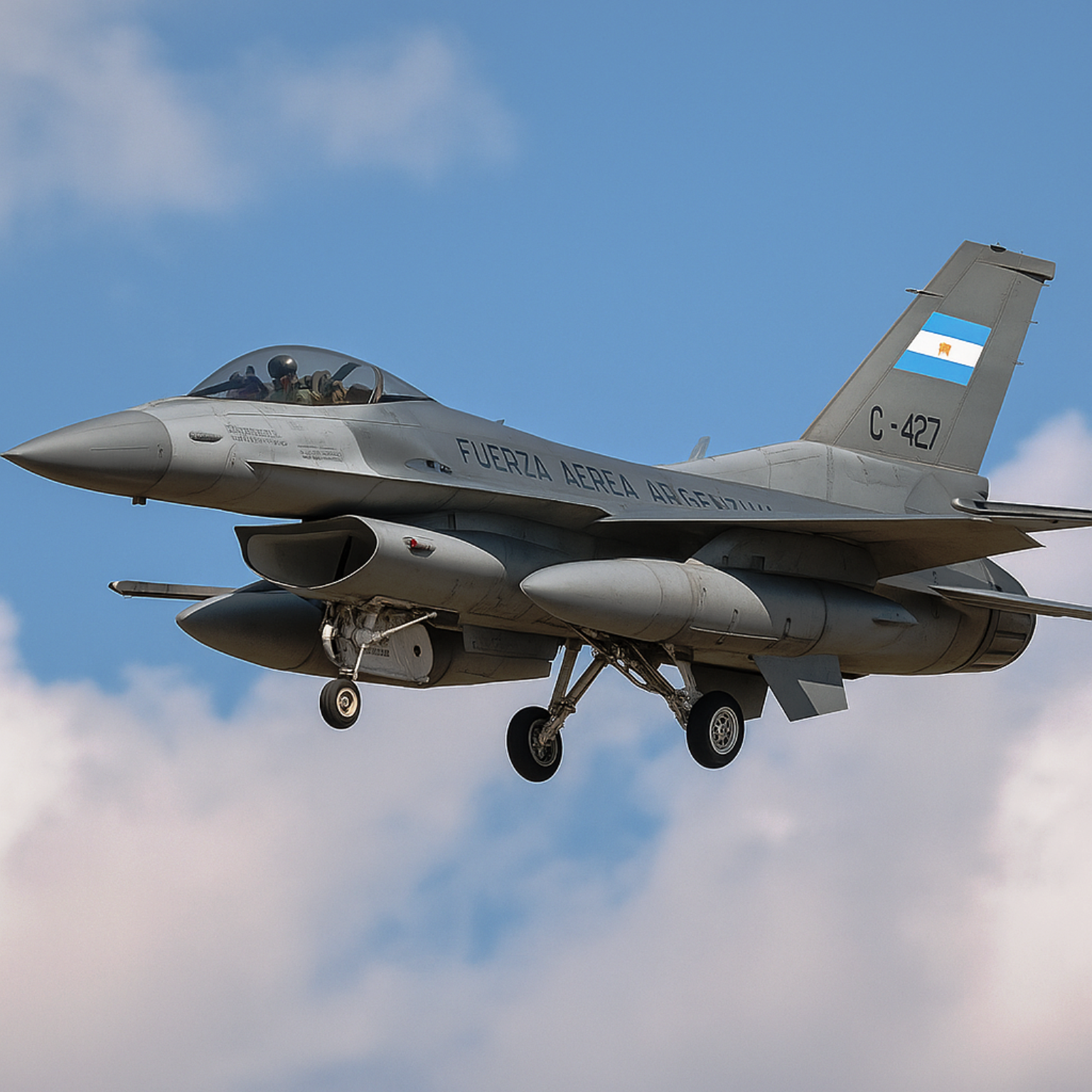 Chegada dos primeiros caças F-16 na Argentina_Imagem Ilustrativa