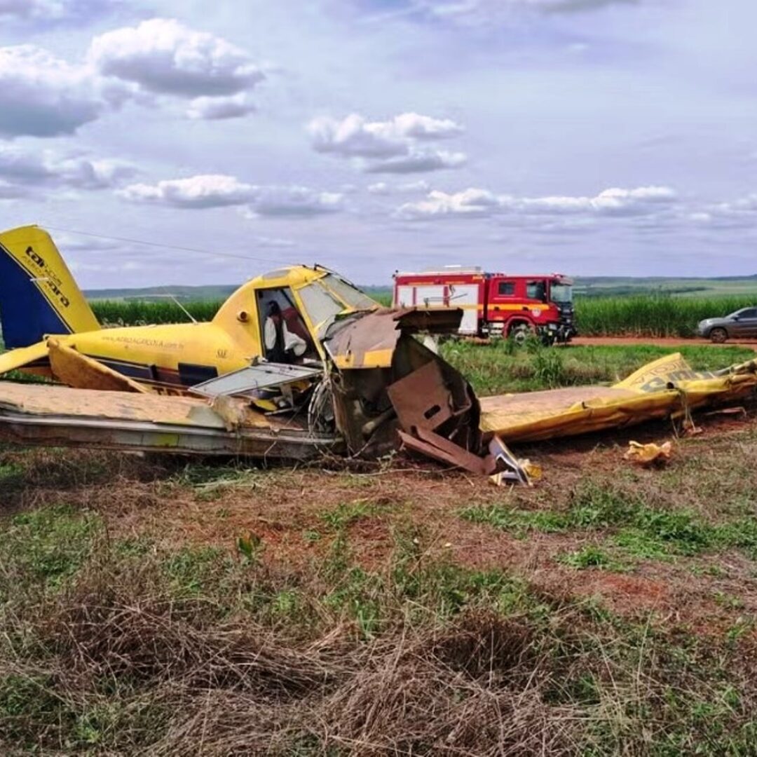 Aeronave agrícola perde potência e piloto realiza pouso forçado em Fazenda no Triângulo Mineiro