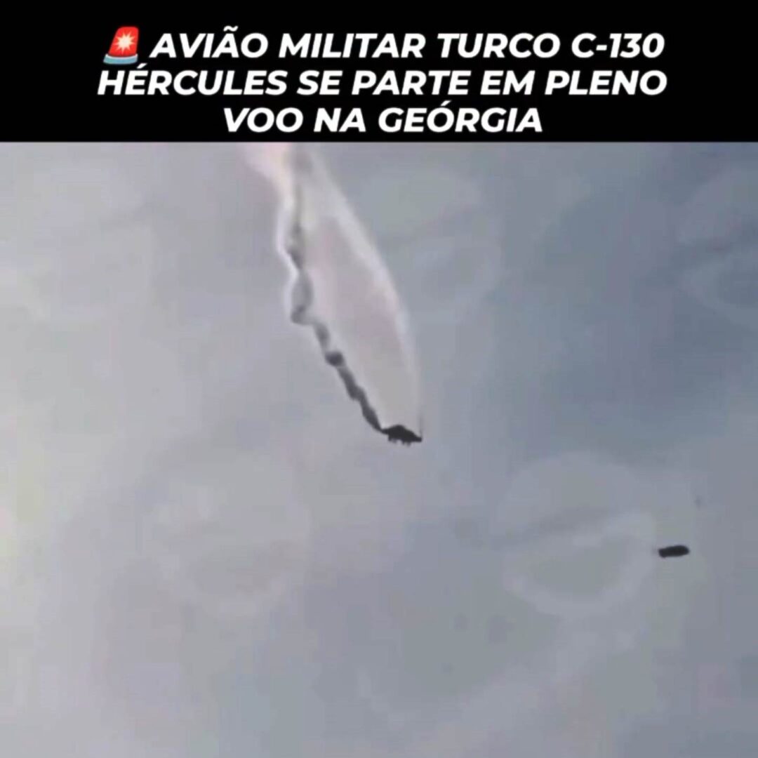 Vídeos mostram o momento em que o C-130 Hércules se desintegra no ar