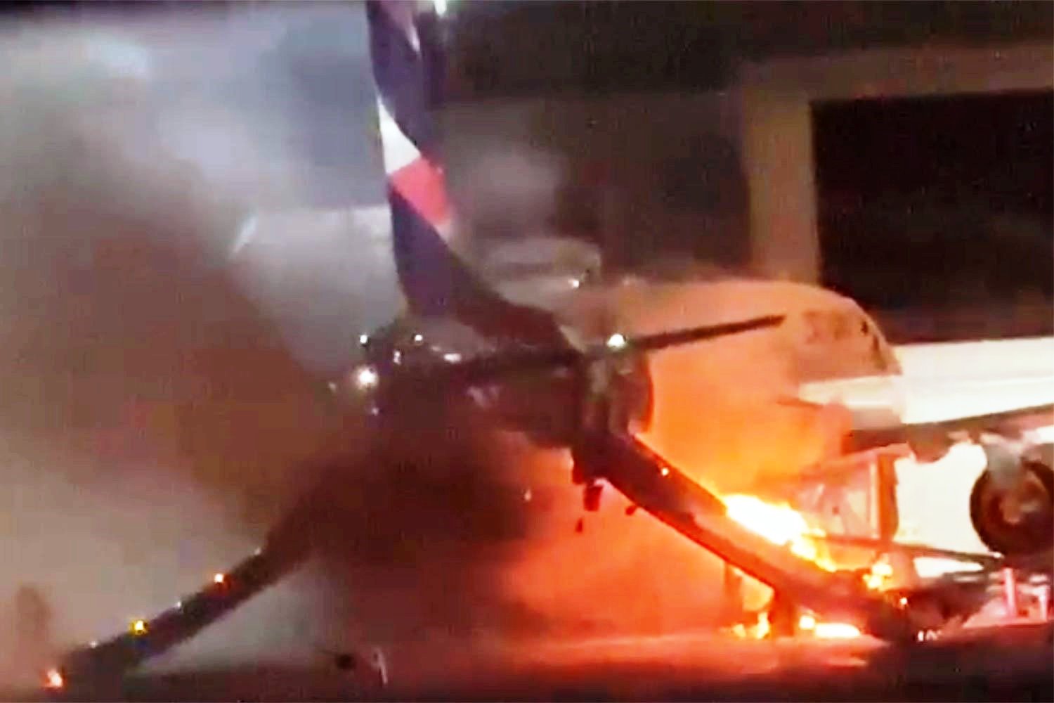 Fogo-em-equipamento-de-solo-da-LATAM-em-Guarulhos_Imgem-rede-social