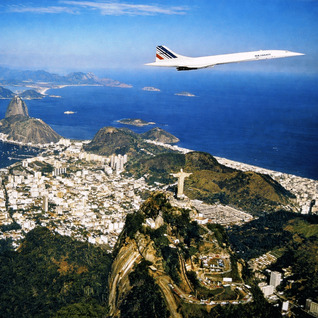 Avião Concorde sobrevoando a cidade do Rio de Janeiro_Imagem Divulgação