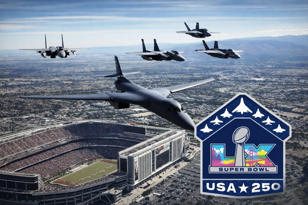 Bombardeiros-e-cacas-das-forcas-armadas-dos-EUA-sobrevoam-o-Levis-Stadium-no-Super-Bowl-LX-2026_Imagem-ilustrativa
