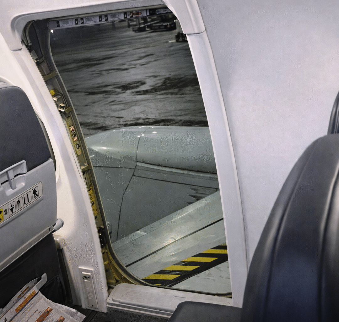 Passageiro aciona porta de emergência e é retirado de voo em Guarulhos