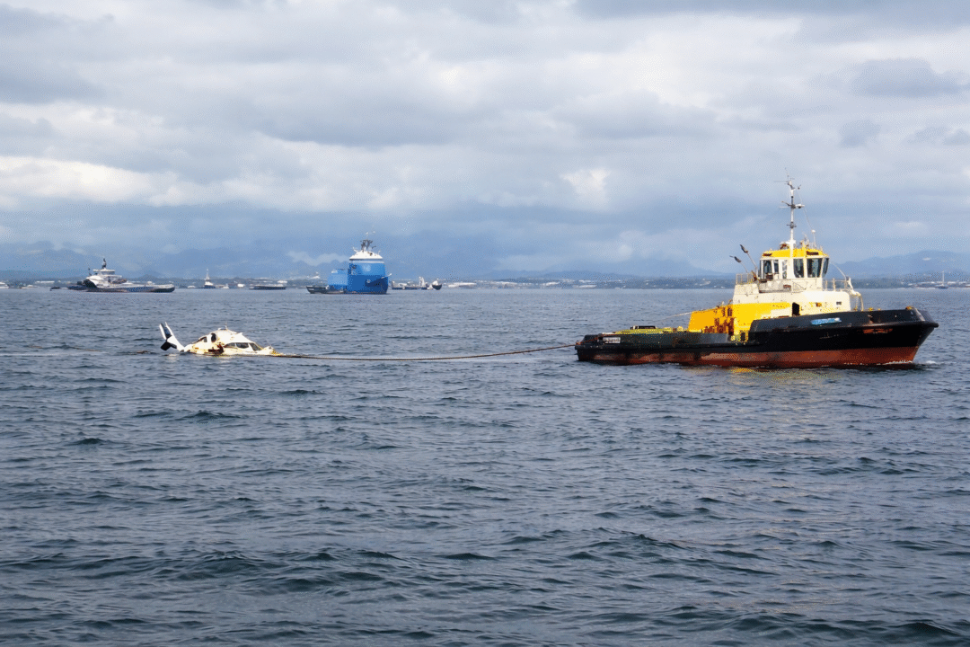 Vídeo mostra helicóptero Airbus H160 rebocado no mar_Imagem Internet