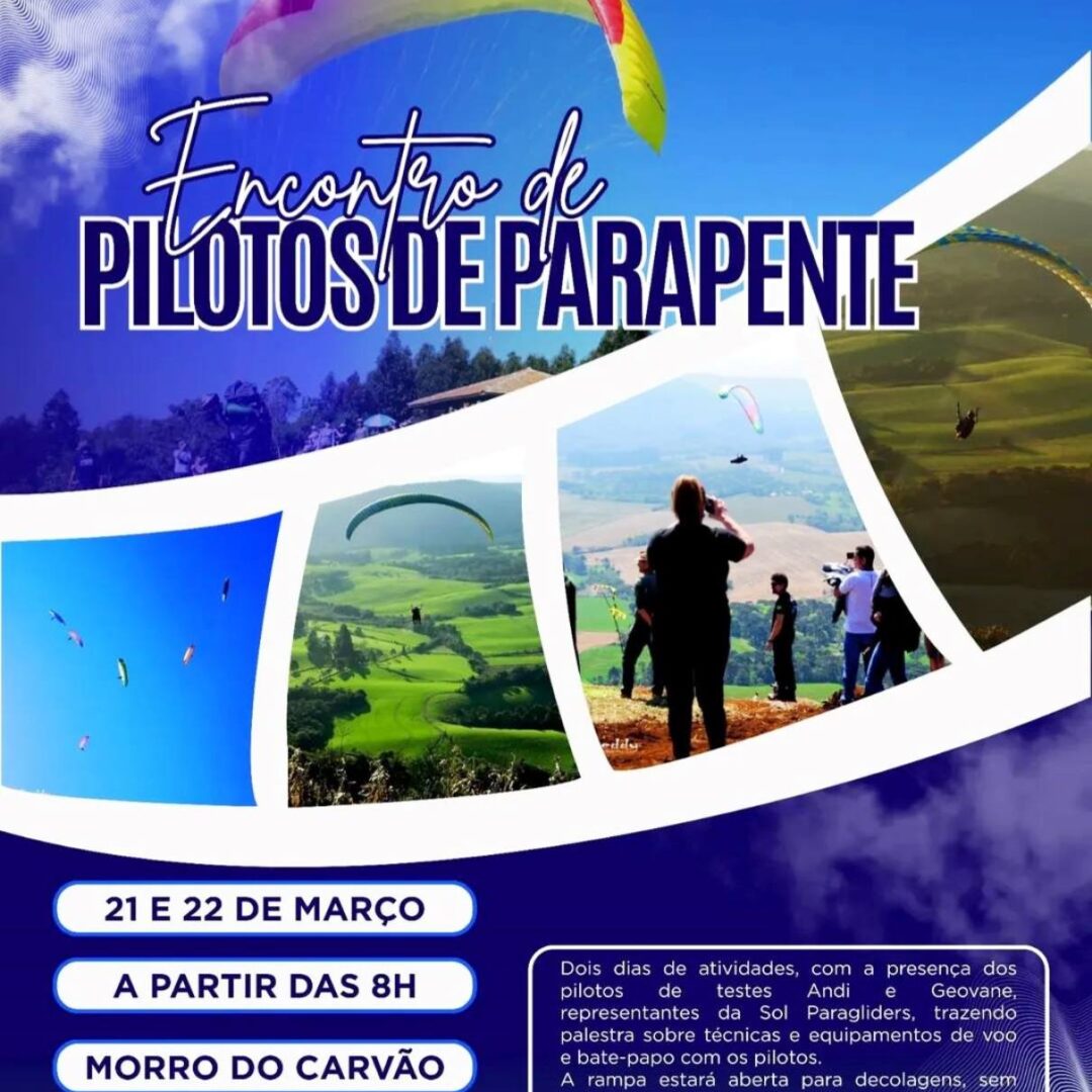 21 22 MAR 2026 Encontro de Pilotos de Parapente em Porto União reúne voo livre no Morro do Carvão