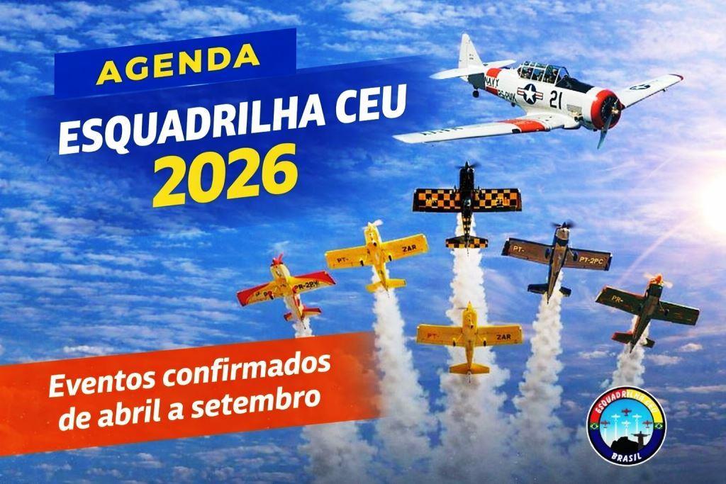 Agenda Esquadrilha CEU 2026 revela os primeiros eventos confirmados no Brasil