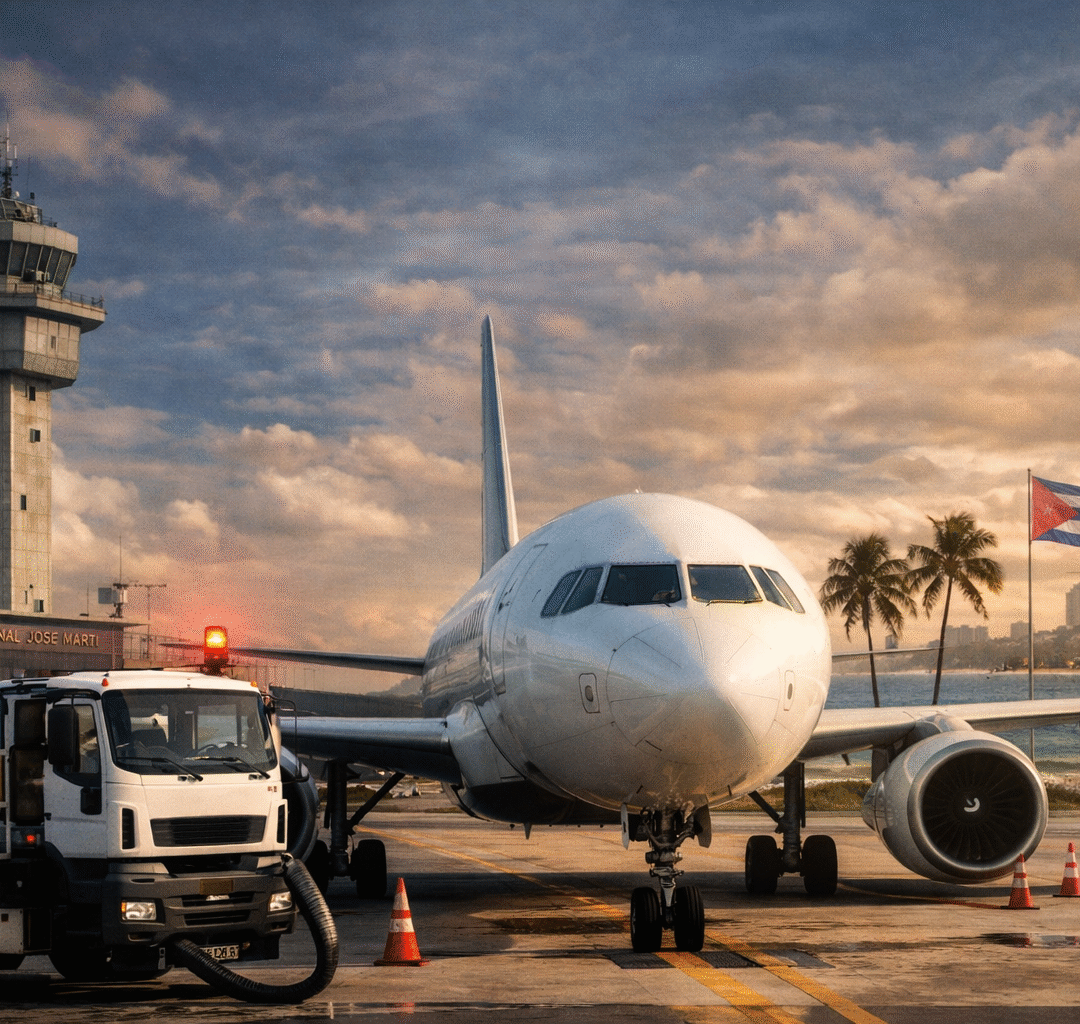 Cuba sem combustível Jet A-1 e alerta companhias aéreas sobre abastecimento por um mês