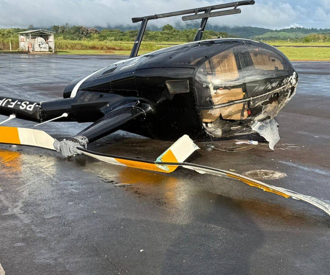 Furto de helicóptero em Caxambu vira caso policial após queda no aeroporto