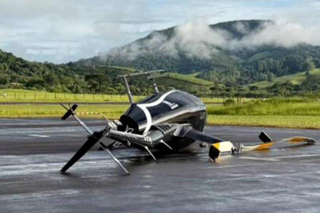 Furto de helicóptero em Caxambu vira caso policial após queda no aeroporto_Imagem divulgação