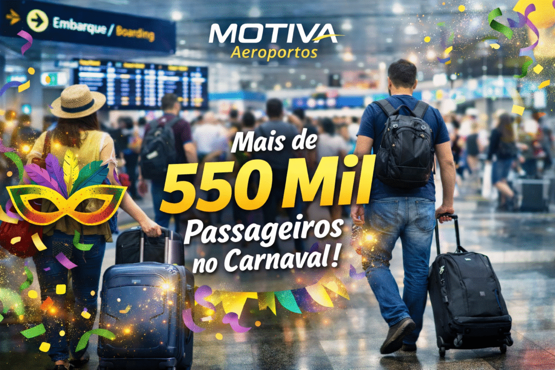 Motiva Aeroportos prevê mais de 550 mil passageiros durante o Carnaval em 14 terminais_Imagem Ilustrativa