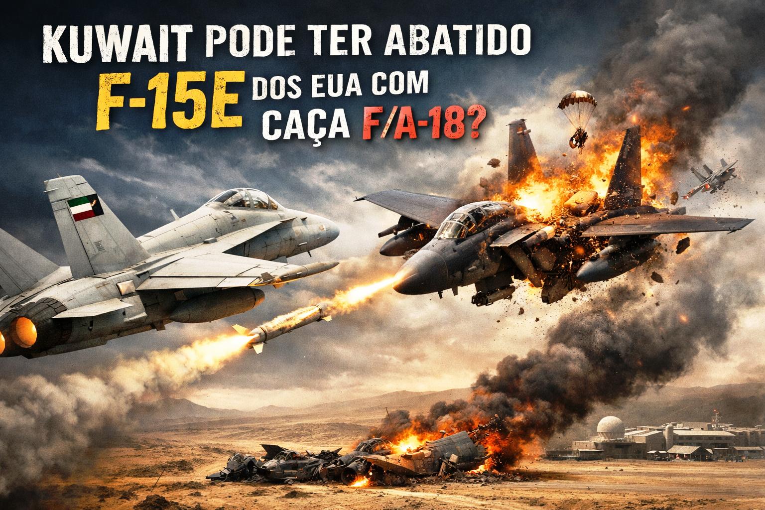 F A 18C Hornet do Kuwait pode ter sido o responsável por derrubar 3 caça F-15E Strike Eagke dos EUA_Imgem Ilustrativa