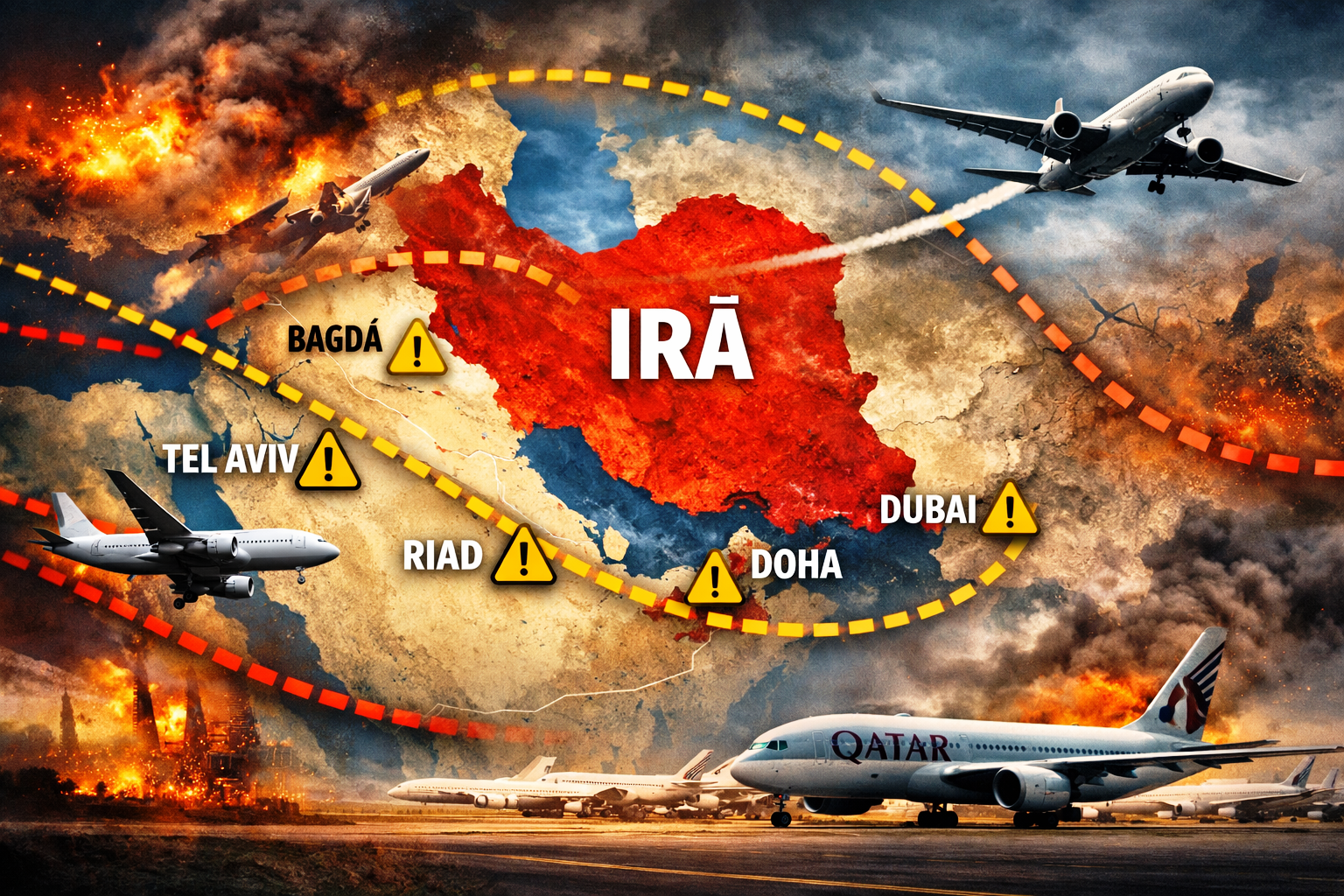 Guerra no Irã cancela voos internacionais_Imagem Ilustrativa