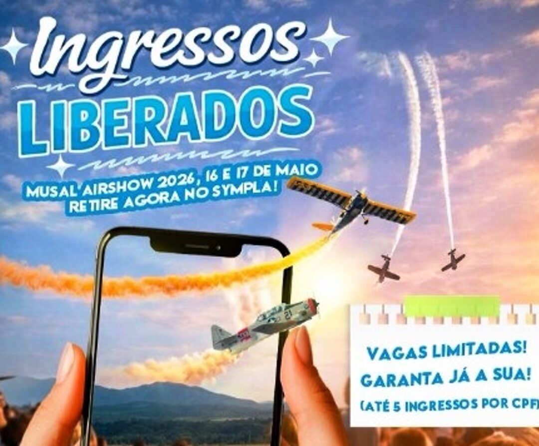 Ingressos gratuitos do MUSAL Airshow 2026 já estão disponíveis no Sympla