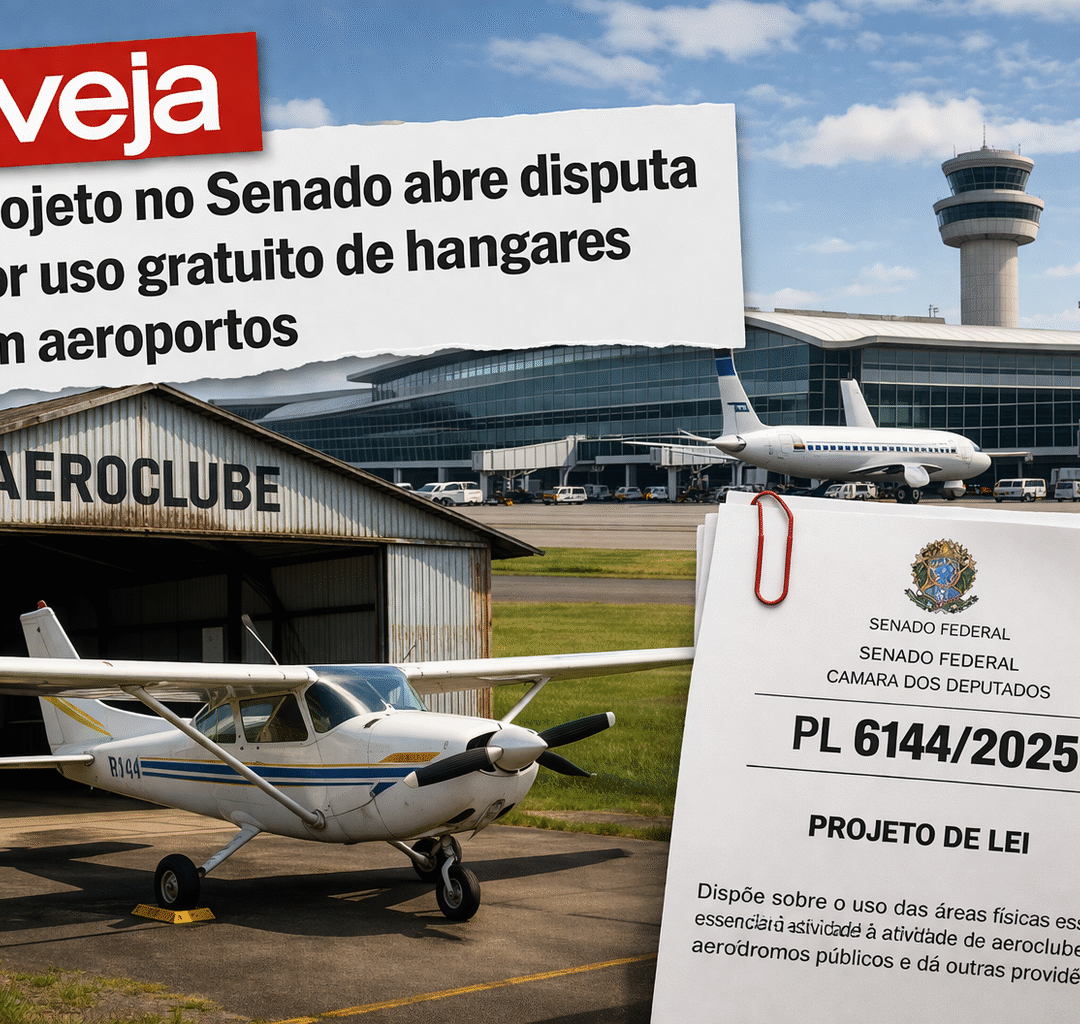 Revista VEJA distorce debate sobre aeroclubes ao sugerir hangar grátis em aeroportos