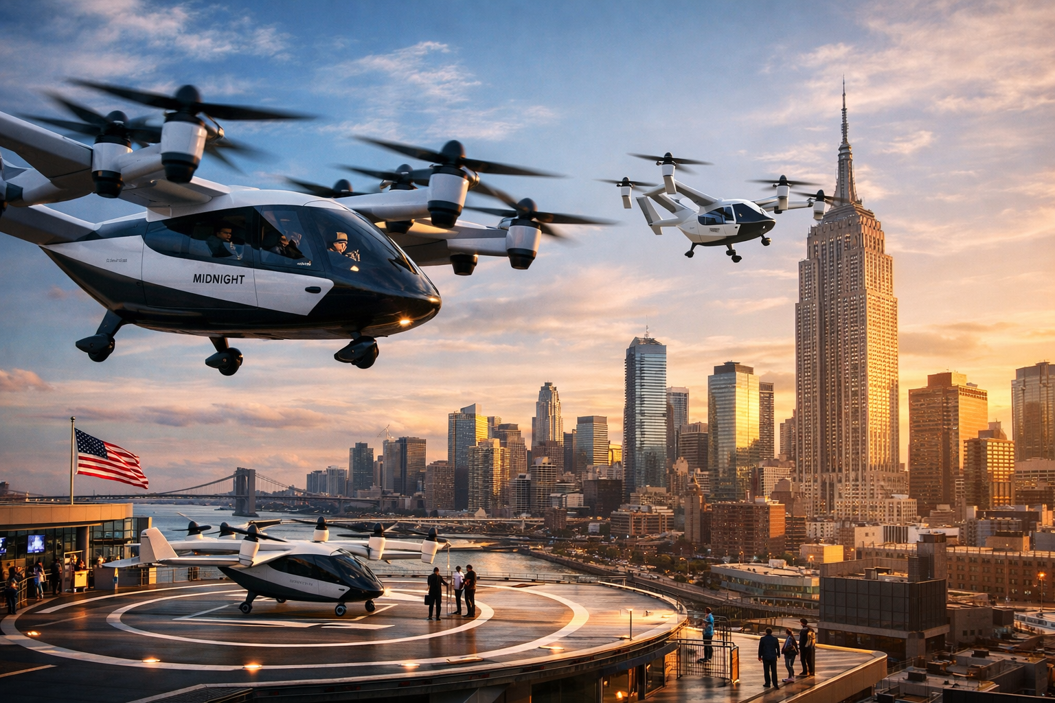 Táxis aéreos elétricos começam a ser testados em 26 estados dos EUA_Imagem Ilustrativa