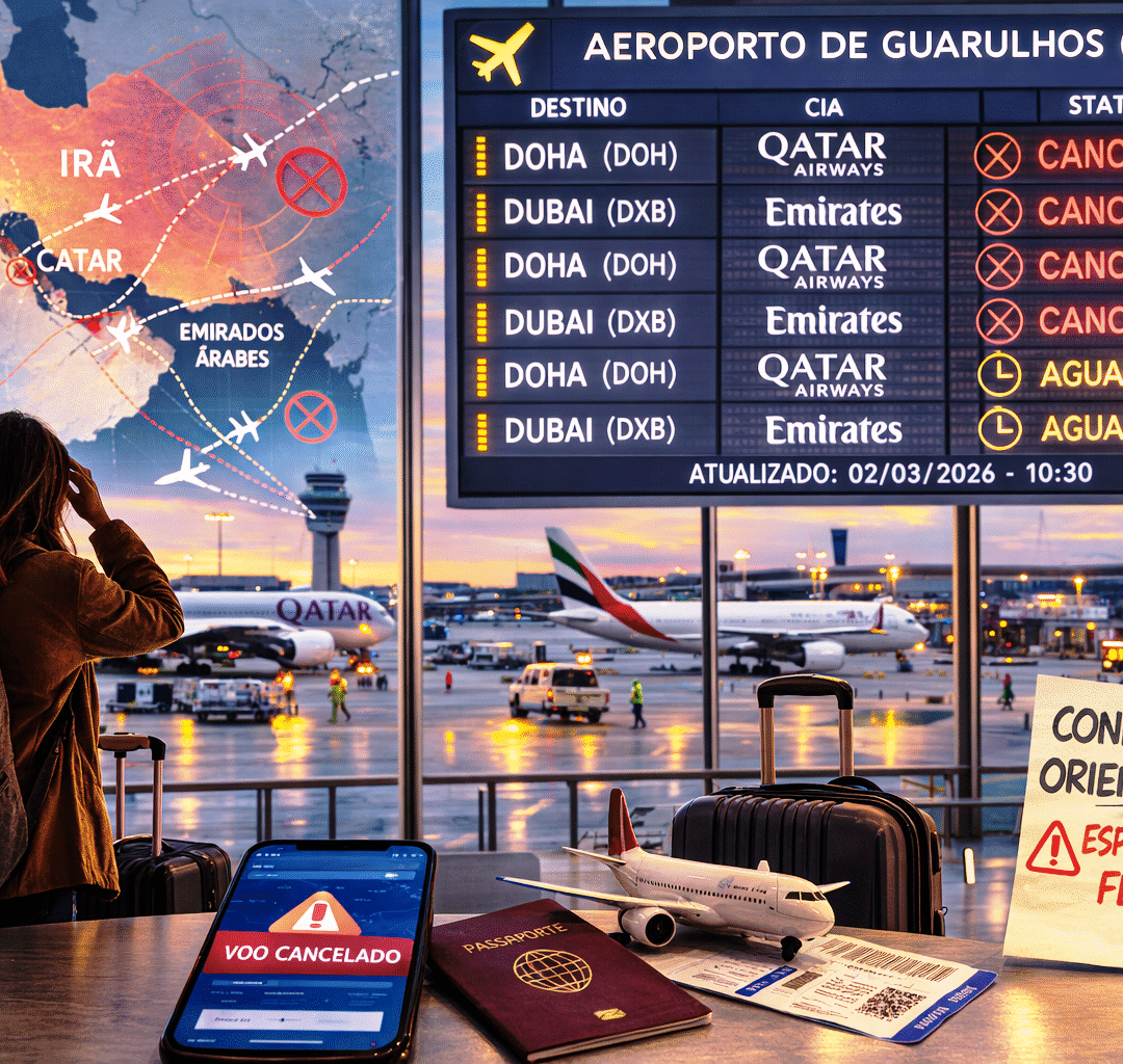 Voos cancelados em Guarulhos: Dubai e Doha seguem afetados e aviões retornam ao Brasil