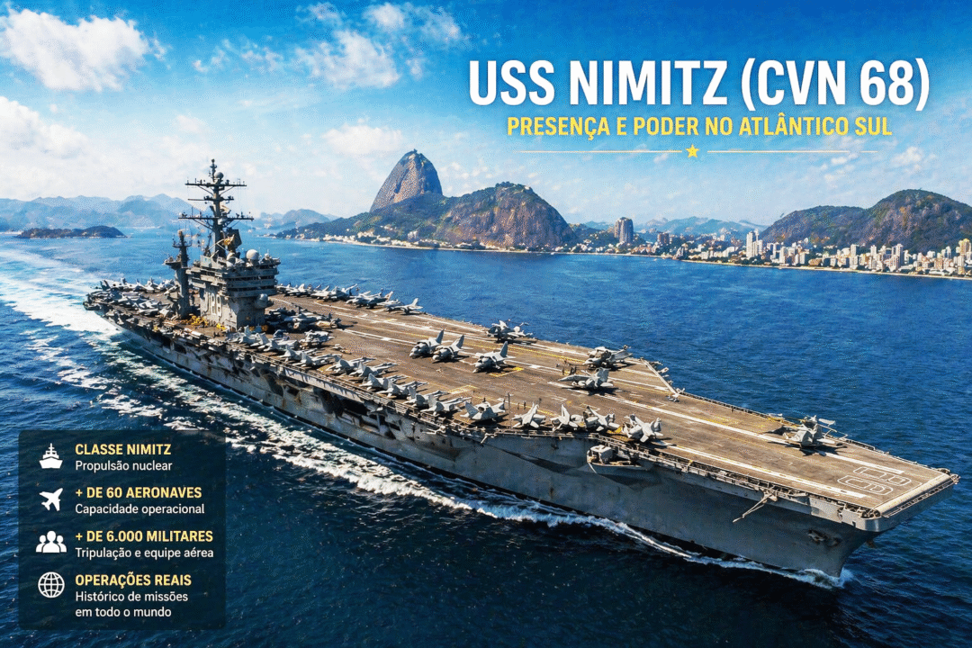 USS NIMITZ na baia da Guanabara faz FAB emitir alerta para o Aeroporto Santos Dumont_Imagem Ilustrativa