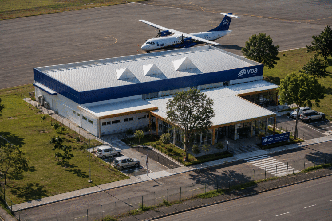 Aeroporto de Marilia com o gráfico de como seria e como ficará_Imagem rede VOA