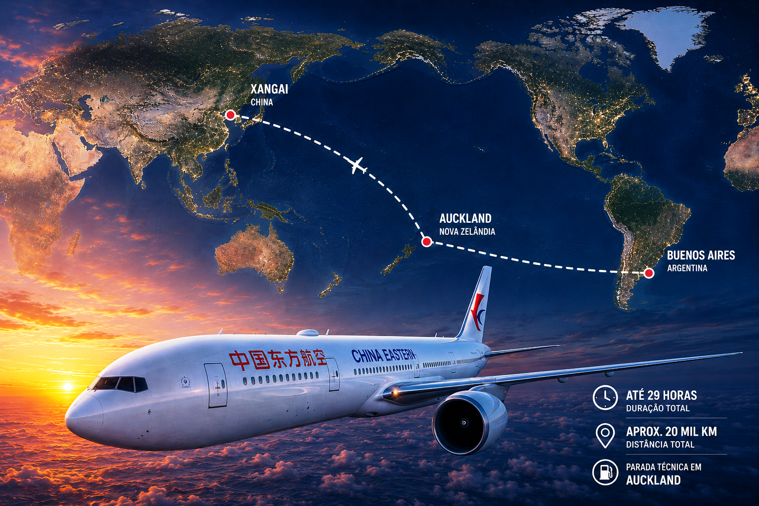 Voo comercial direto mais longo do mundo liga China à Argentina_Imagem Ilustrativa 1