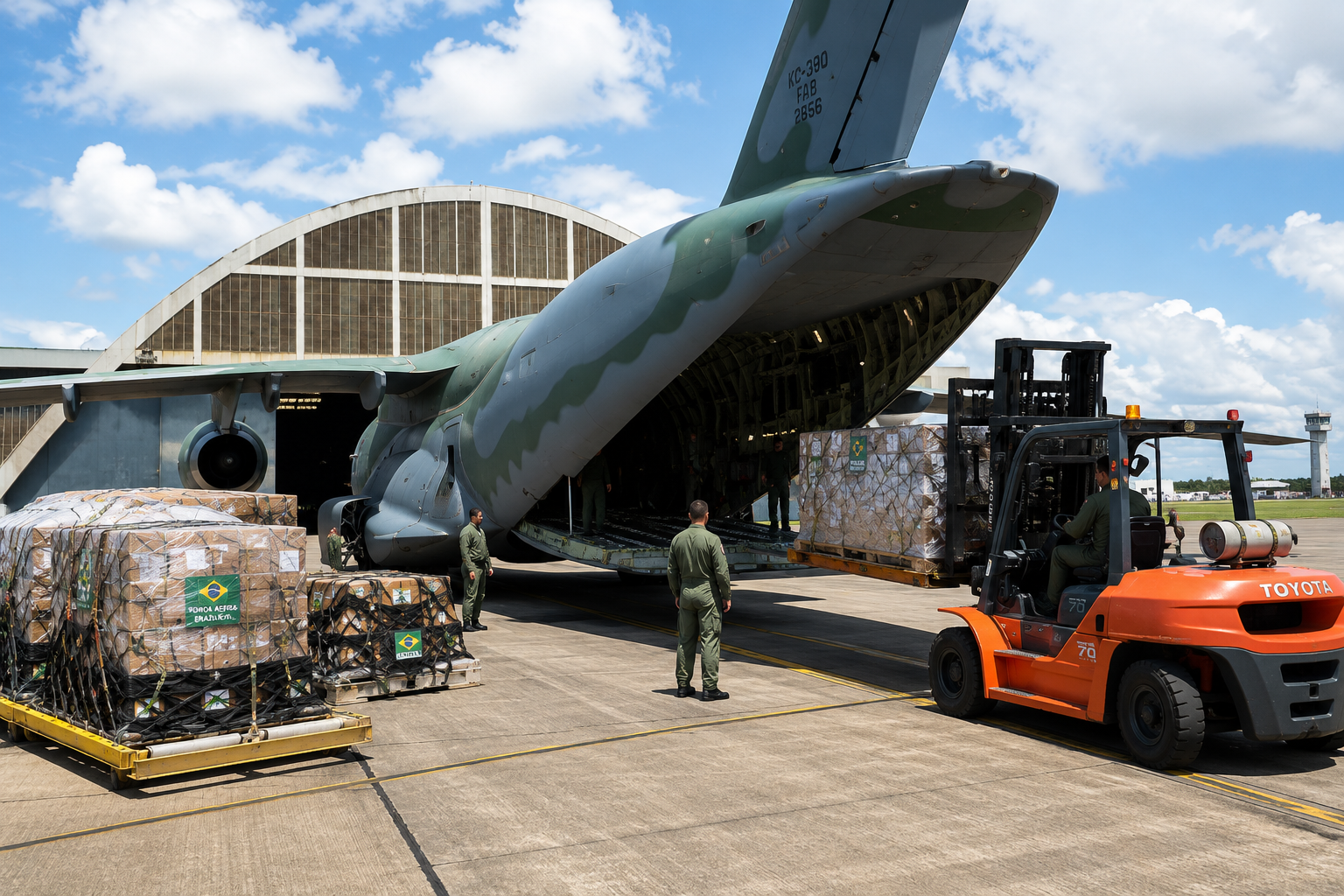 KC-390 da FAB leva ajuda humanitária para Venezuela após terremotos_Imagem BASP 1