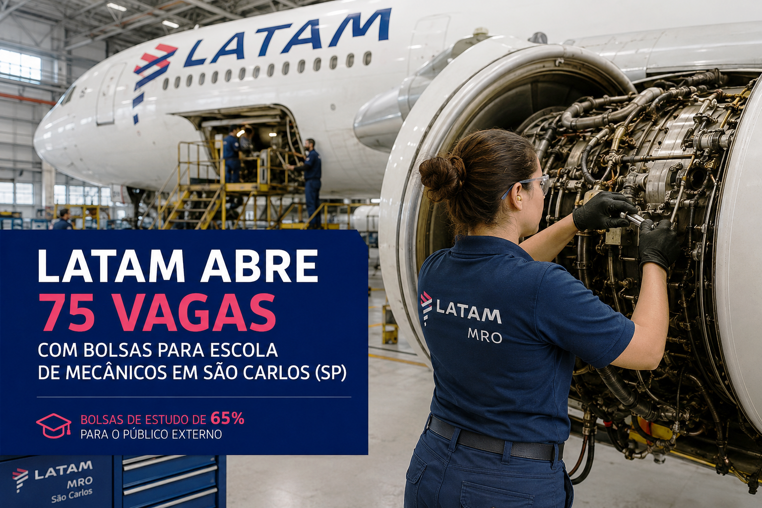 LATAM abre 75 vagas com bolsas para formar mecânicos de aeronaves_Imagem Ilustrativa