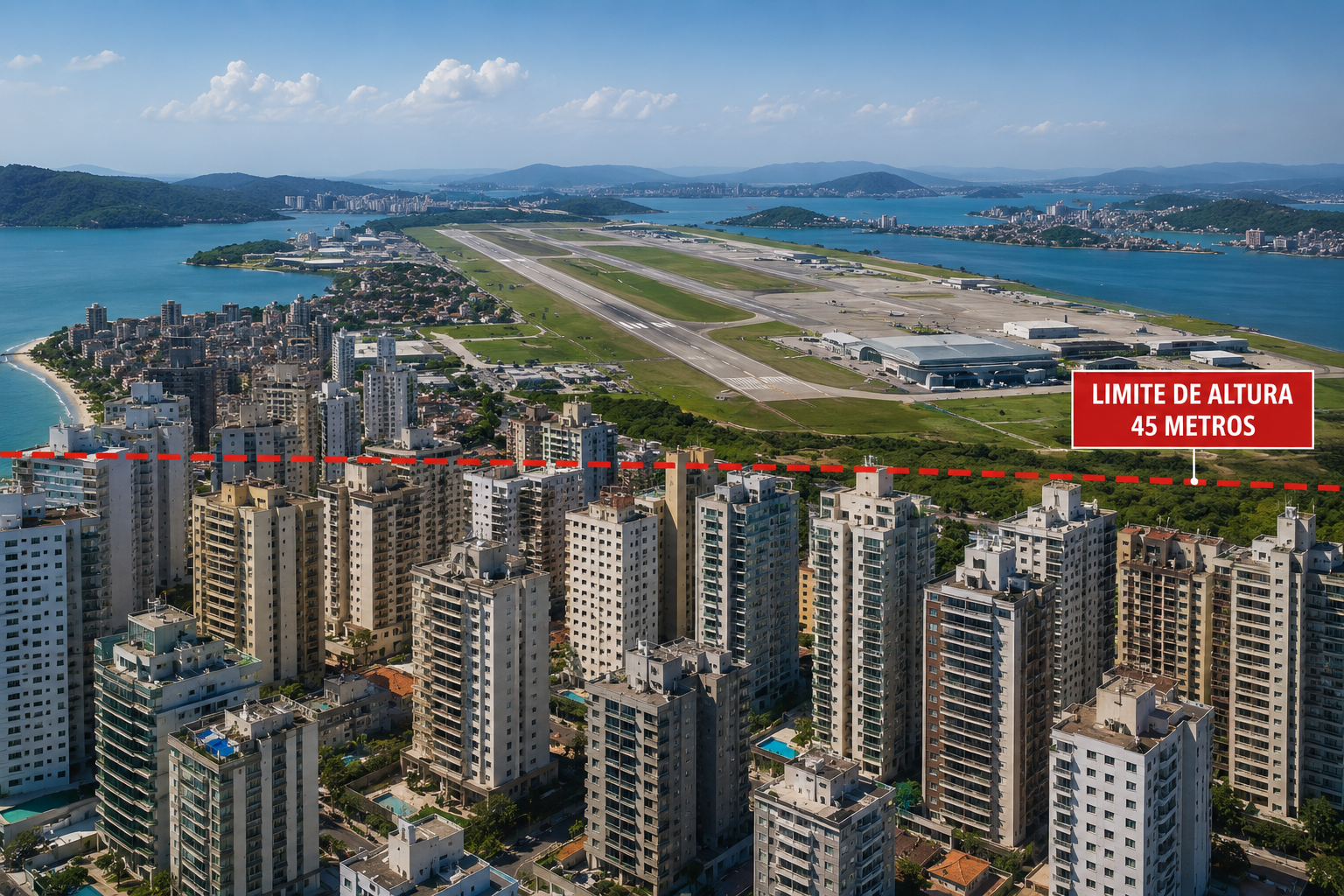 Limite de altura no Aeroporto de Guarujá acende alerta no mercado imobiliário_Imagem Ilustrativa
