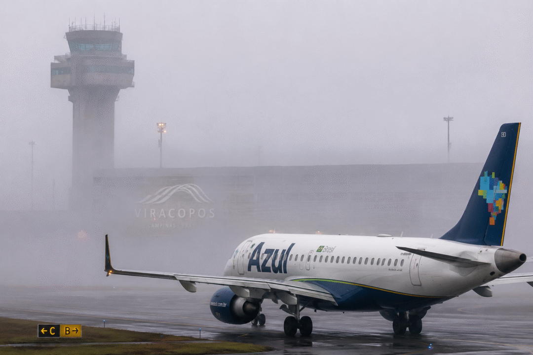 Neblina intensa reduziu a visibilidade em Viracopos e afetou 53 voos da Azul entre cancelamentos e desvios_Imagem Ilustrativa