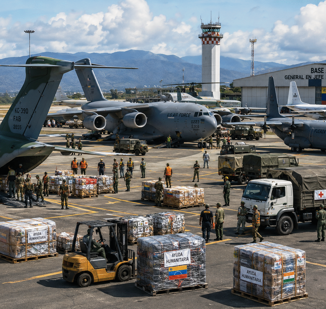 KC-390, C-17 e C-130 lideram ponte aérea internacional para salvar vítimas dos terremotos na Venezuela