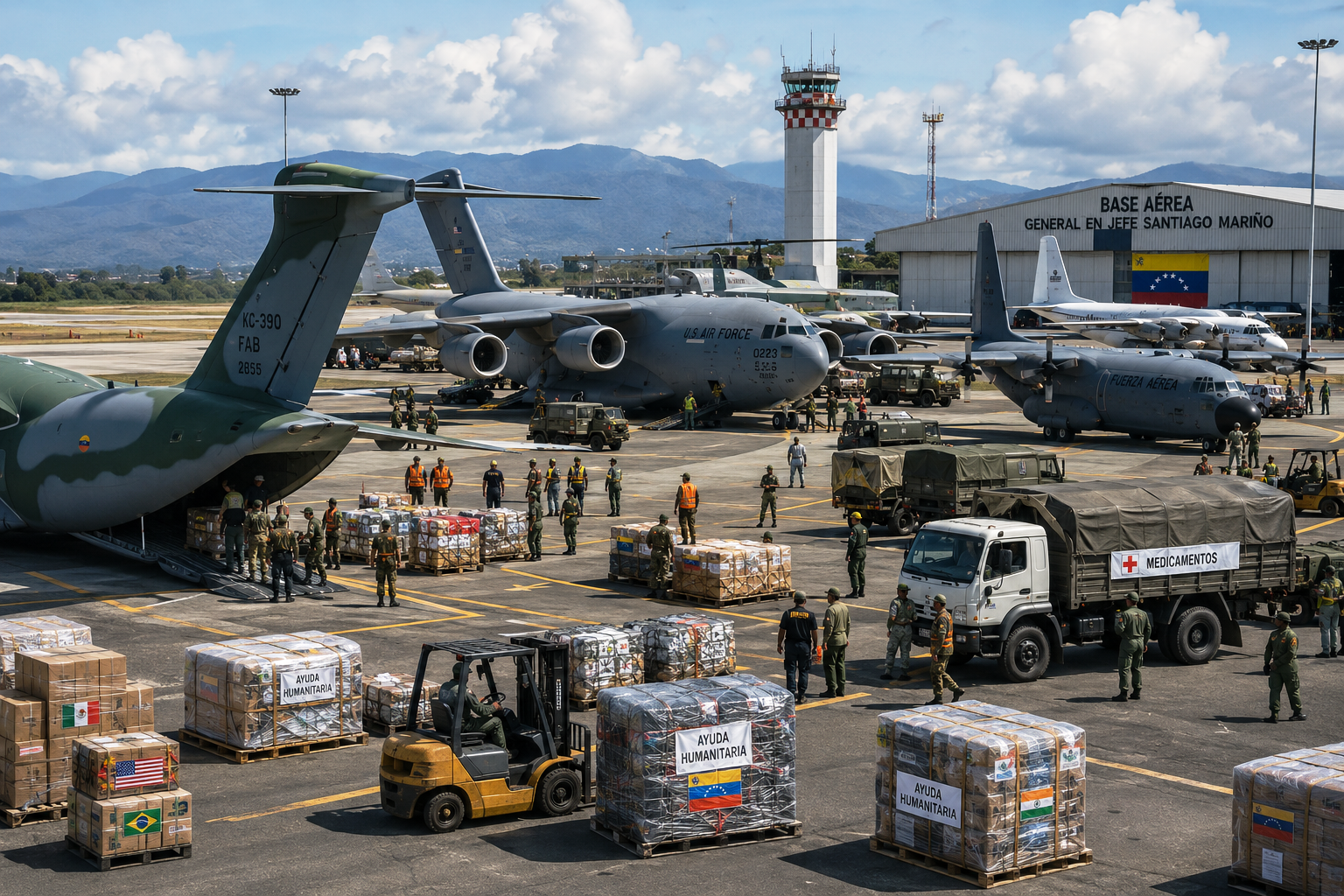 Ponte aérea humanitária mobiliza aviões militares de vários países na Venezuela_Imagem Ilustrativa